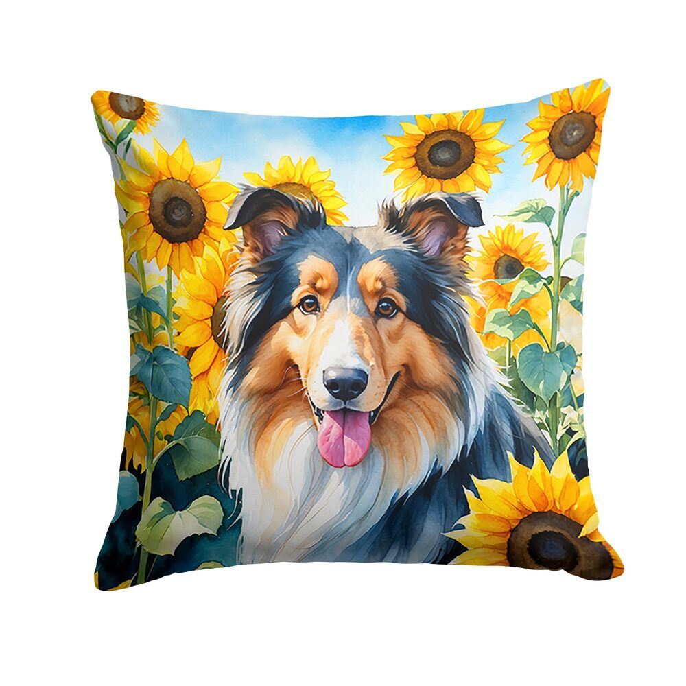 4423 in Sunflowers Throw Pillow, 14Hx14W, Collie 6061
